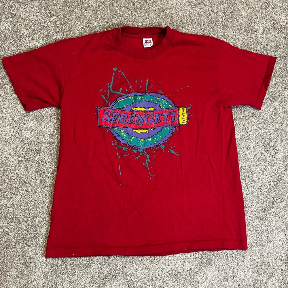 Vintage 90’s Serengrti Eyewear Promo Shirt‎ Paint Splatter Single Stitch Anvil
